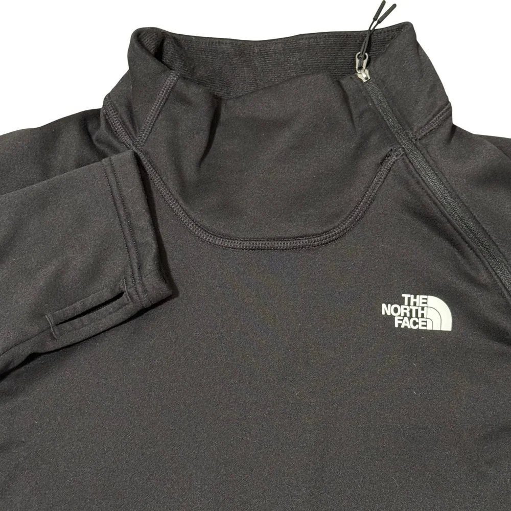 The North Face Womens Pullover Black Half Zip Thumb Hole XL‎ Top